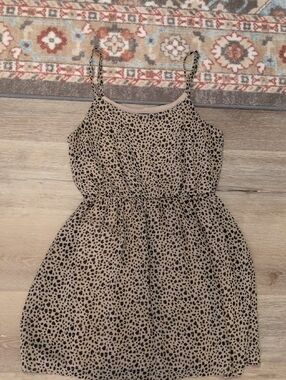 Forever 21 Leopard Print Spaghetti Strap Dress - Tan and Black